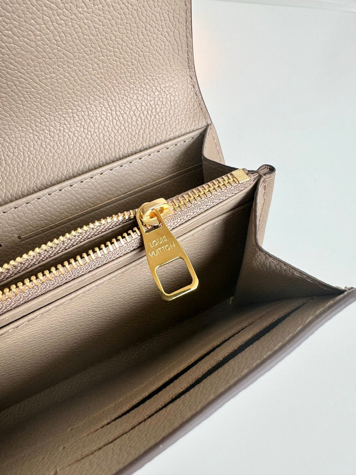 Louis Vuitton Sarah Wallet Monogram Empreinte Leather Turtledove