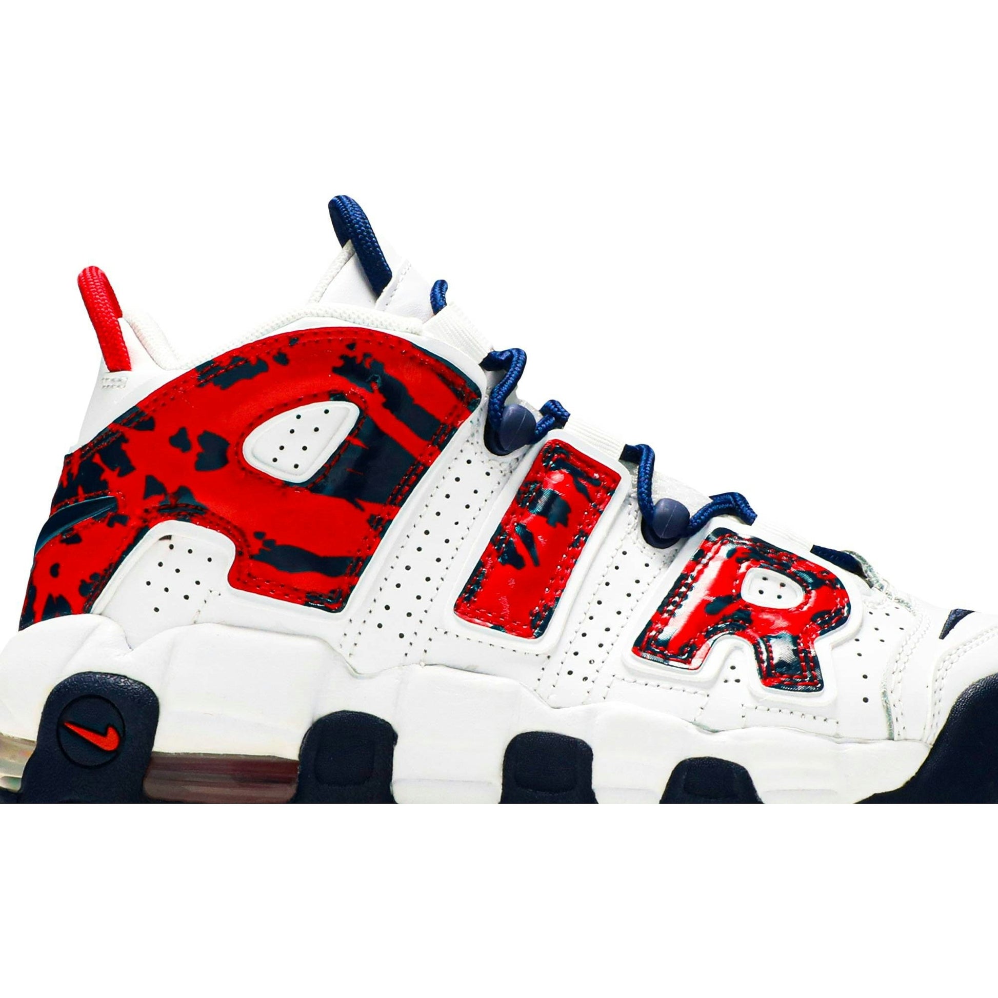 ( Grade School ) Nike Air More Uptempo 'White Blue Red Camo' CZ7885-100