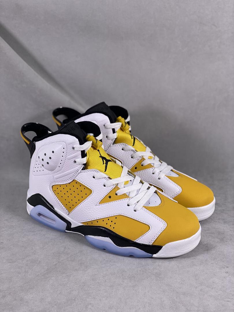 Nike Air Jordan 6 Retro "Yellow Ochre" White Black CT8529-107 Men's Sneakers