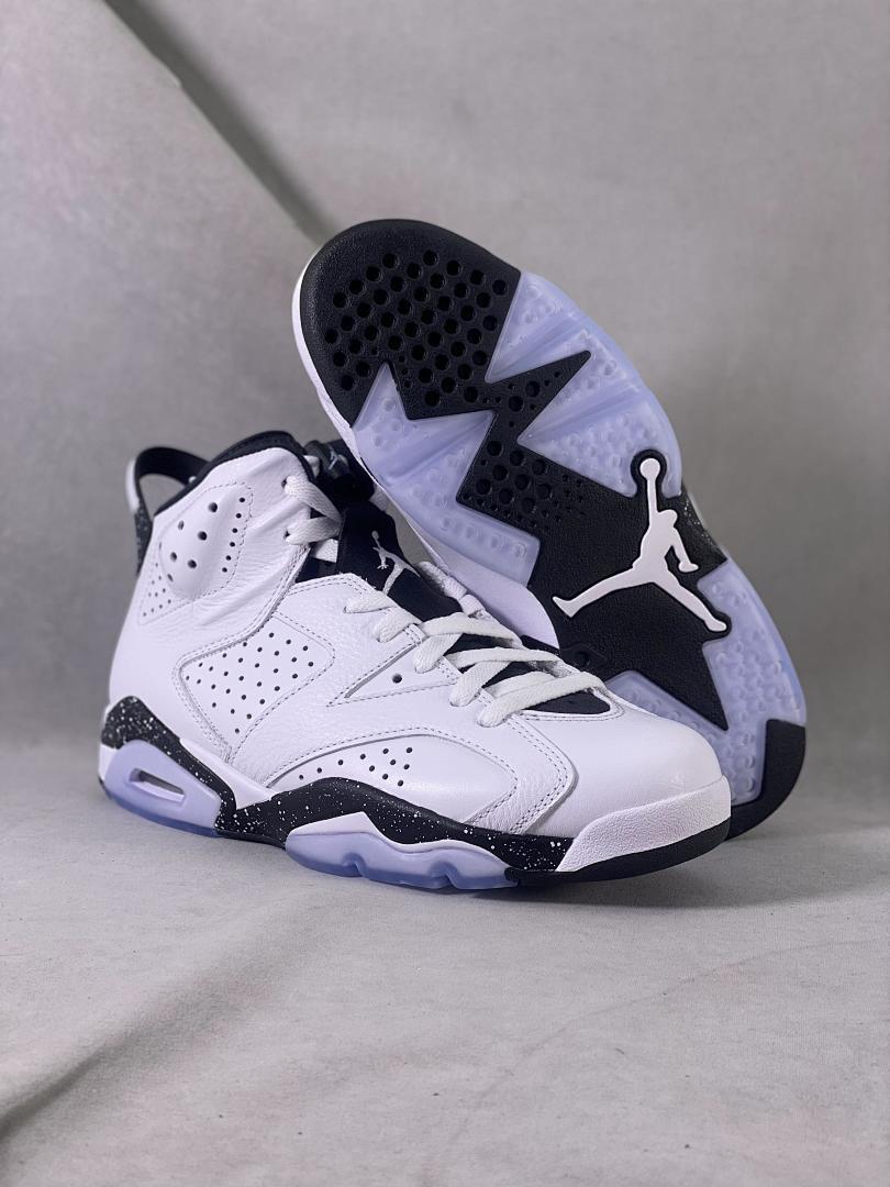 Nike Air Jordan 6 Retro "Oreo" White Black Speckle Shoes Men's Basketball Sneakers 384664-101