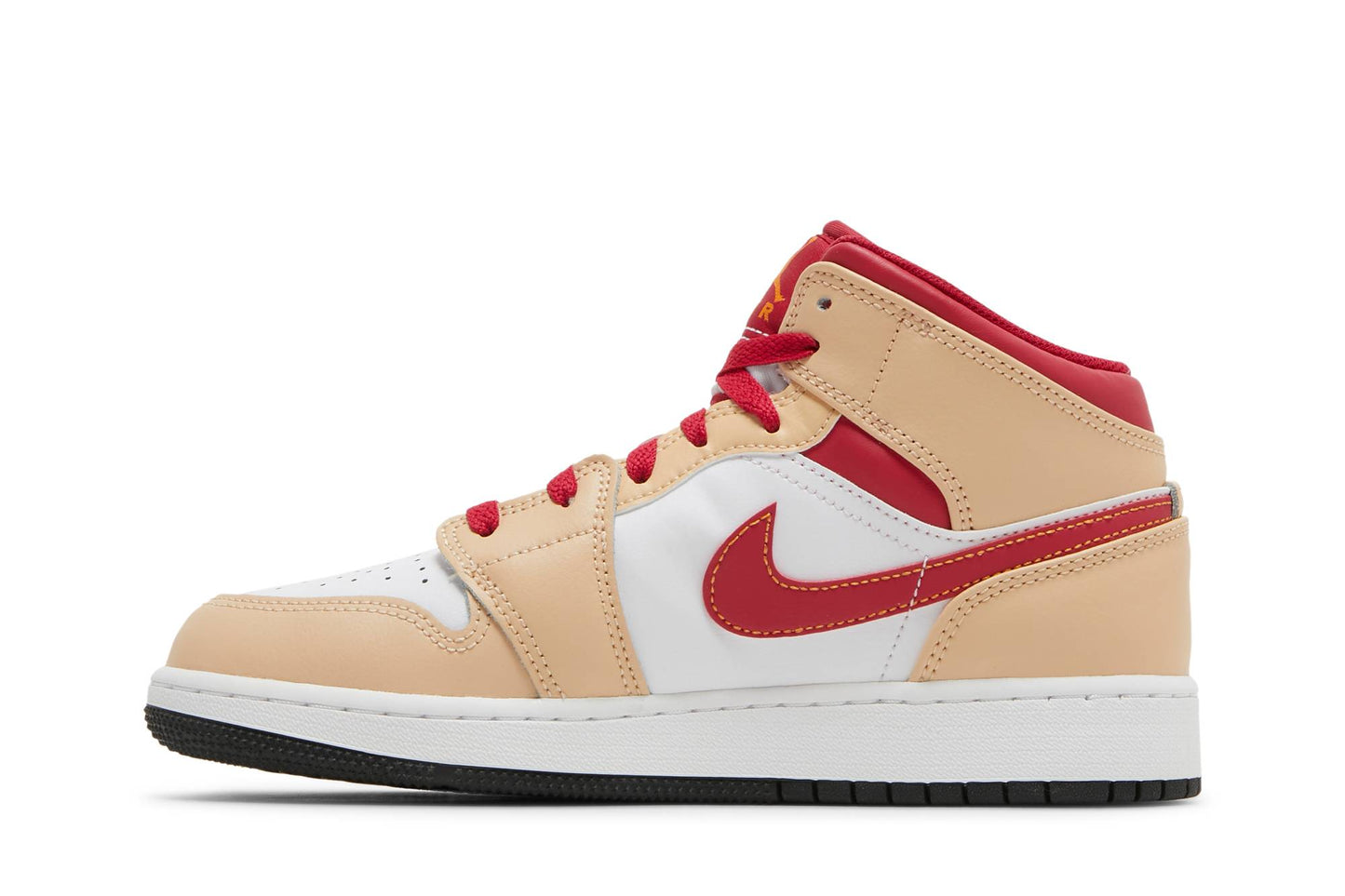 ( Grade School ) Air Jordan 1 Mid 'Beige Red' 554725-201