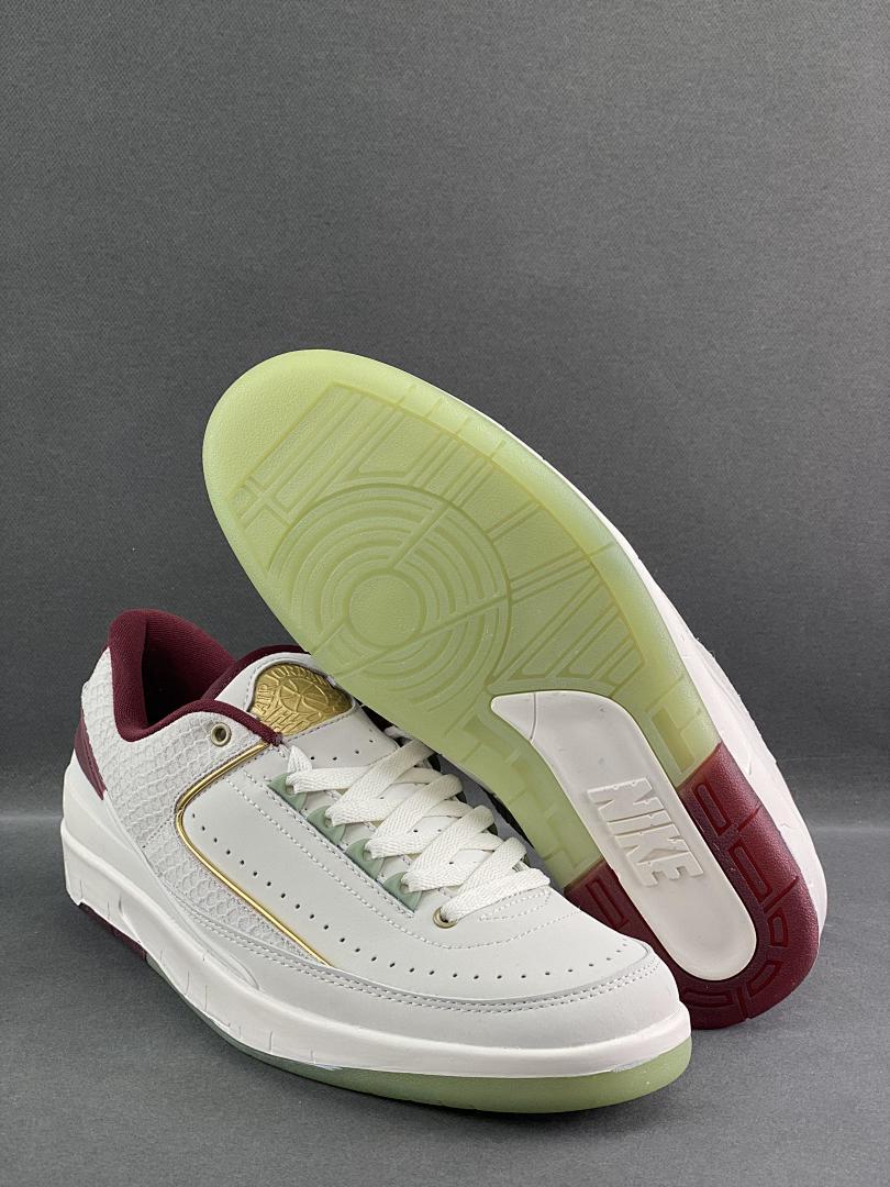 Nike Air Jordan 2 Retro Low "Responsibility" DR9602-102 Sail Burgundy Gold Green Sole Men's Sneakers