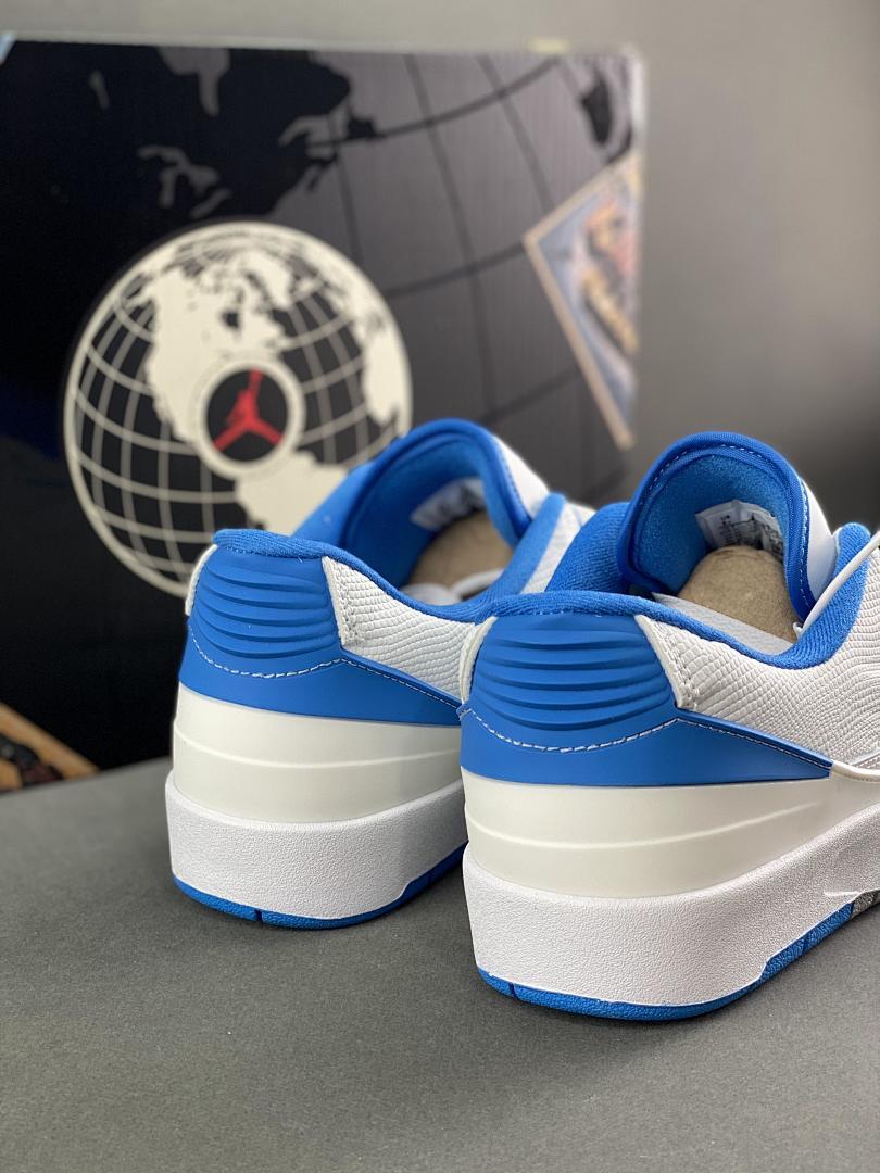 Nike Air Jordan 2 Low 'University Blue' Men's Sneakers DX4401-104 - White Royal Blue Grey Retro Basketball Shoes