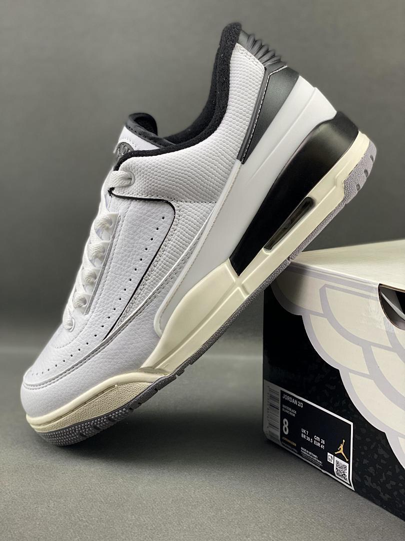 Nike Air Jordan 2 Retro Low White and Black Men's Sneakers DX4401-106
