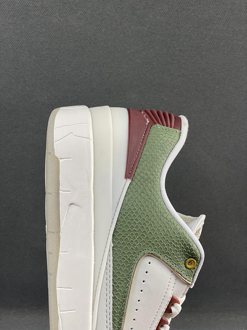 Nike Air Jordan 2 Retro Low WMNS Sail Burgundy Crush Olive Green Shoes DX4401-106