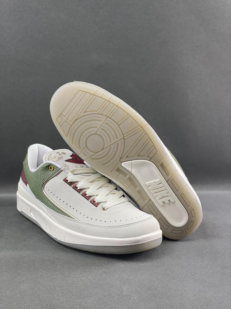 Nike Air Jordan 2 Retro Low WMNS Sail Burgundy Crush Olive Green Shoes DX4401-106