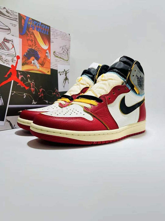 Union LA Air Jordan 1 Retro High OG Varsity Red Black White Sail Sneakers BV1300-106