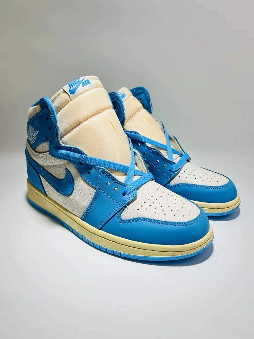Nike Air Jordan 1 Retro High OG Washed Blue Sneakers DZ5485-100 - Light Blue Sail Cream White AJ1 High Shoes