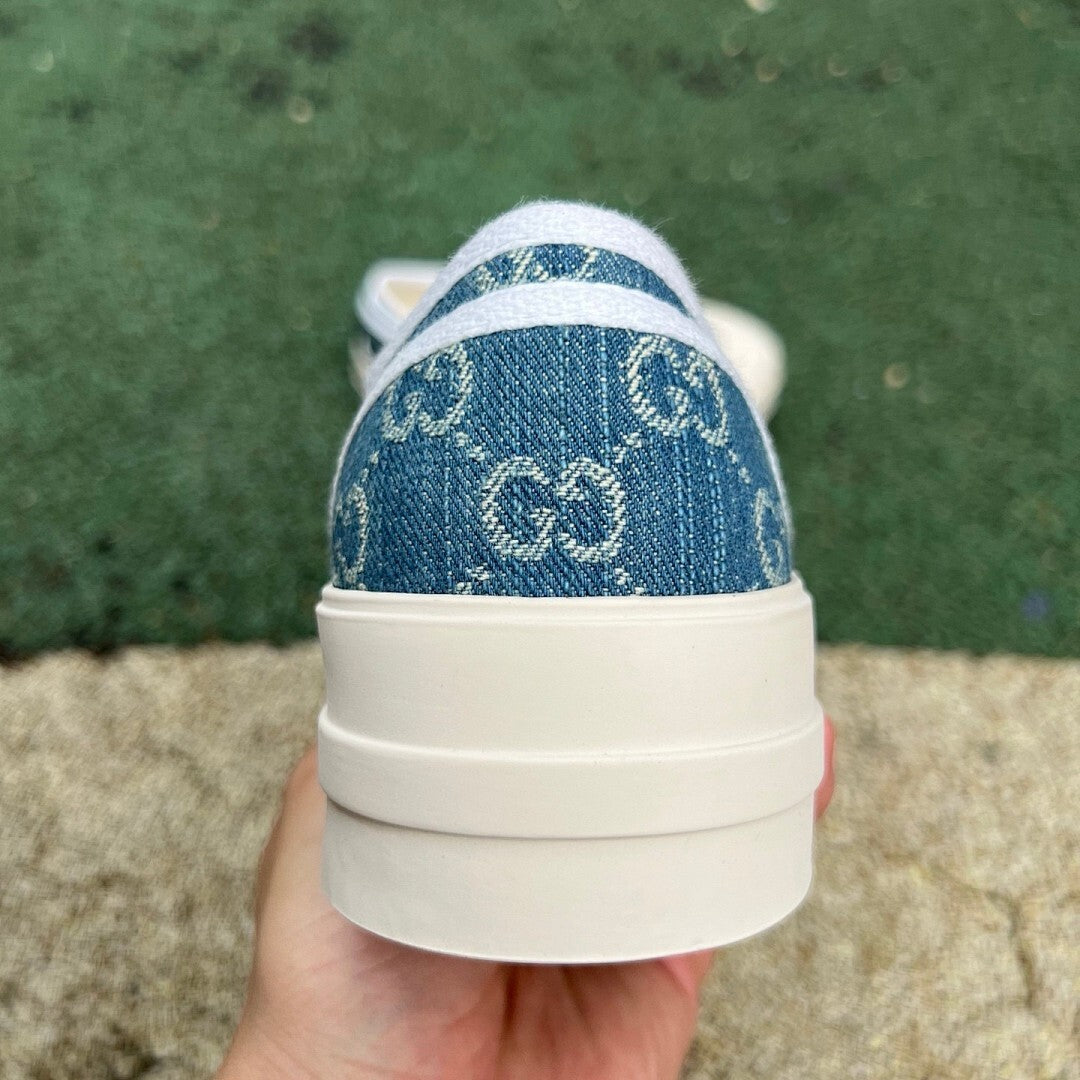 Gucci Women's GG Monogram Denim Platform Low-Top Sneaker, Code: 663456 XDD48 4268