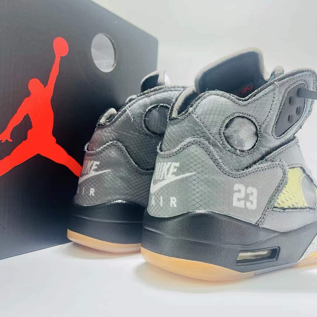 Off-White x Air Jordan 5 Retro SP 'Muslin' Black Grey CT8480-001