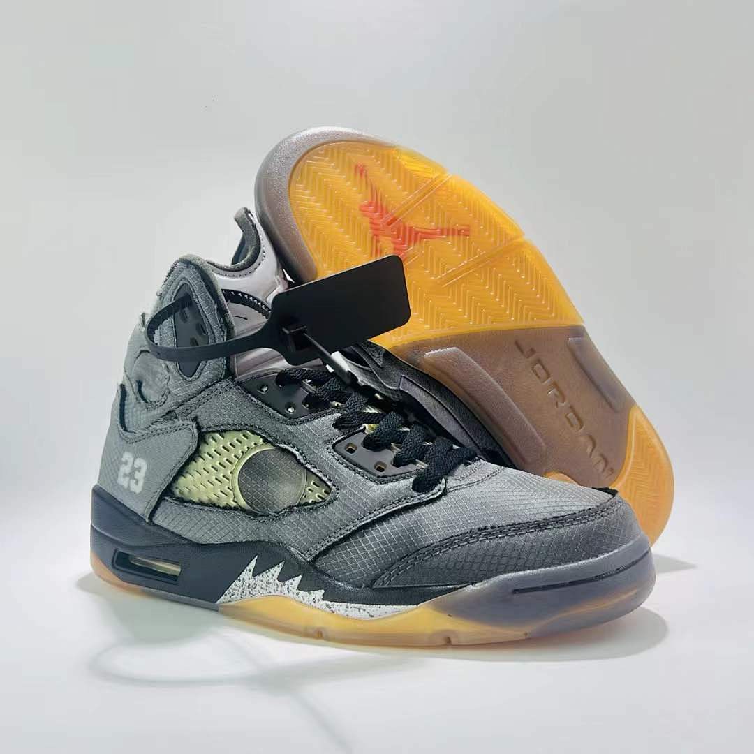 Off-White x Air Jordan 5 Retro SP 'Muslin' Black Grey CT8480-001