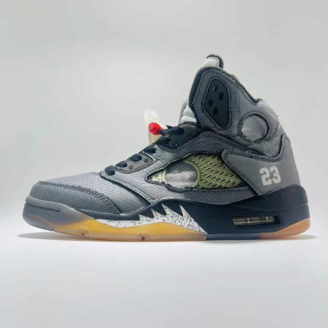 Off-White x Air Jordan 5 Retro SP 'Muslin' Black Grey CT8480-001
