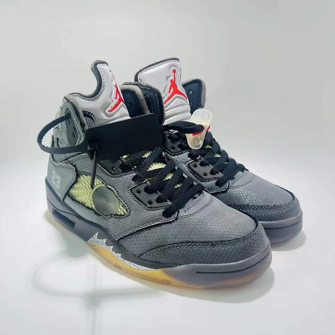 Off-White x Air Jordan 5 Retro SP 'Muslin' Black Grey CT8480-001
