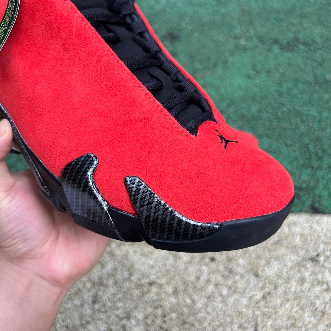 Air Jordan 14 Retro Ferrari Challenge Red Black Vibrant Yellow 654459-670