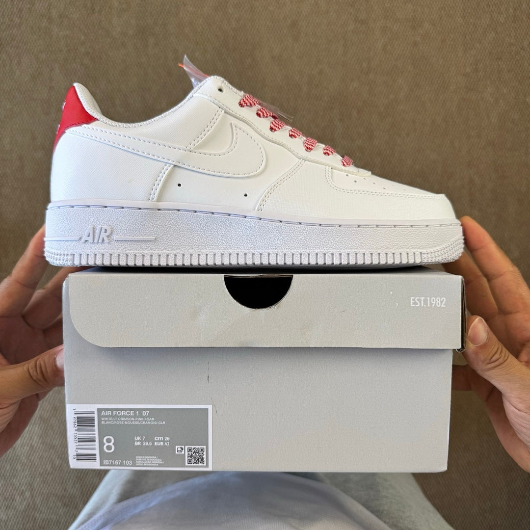 Nike Air Force 1 Low '07 Gingham White University Red FN7793-100
