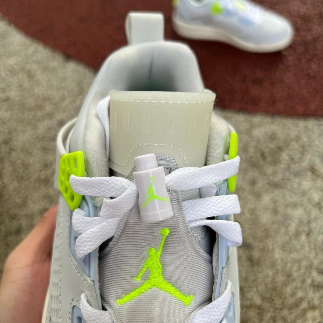 Air Jordan 4 Retro Grey Blue Elephant Print Volt