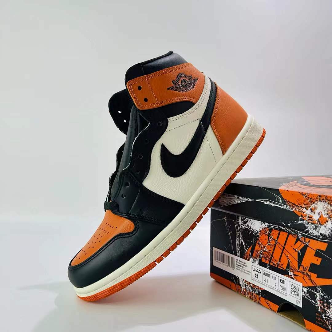 Nike Air Jordan 1 Retro High OG Shattered Backboard 3.0 Black Starfish Pale Vanilla Sneakers Shoes (555088-028)