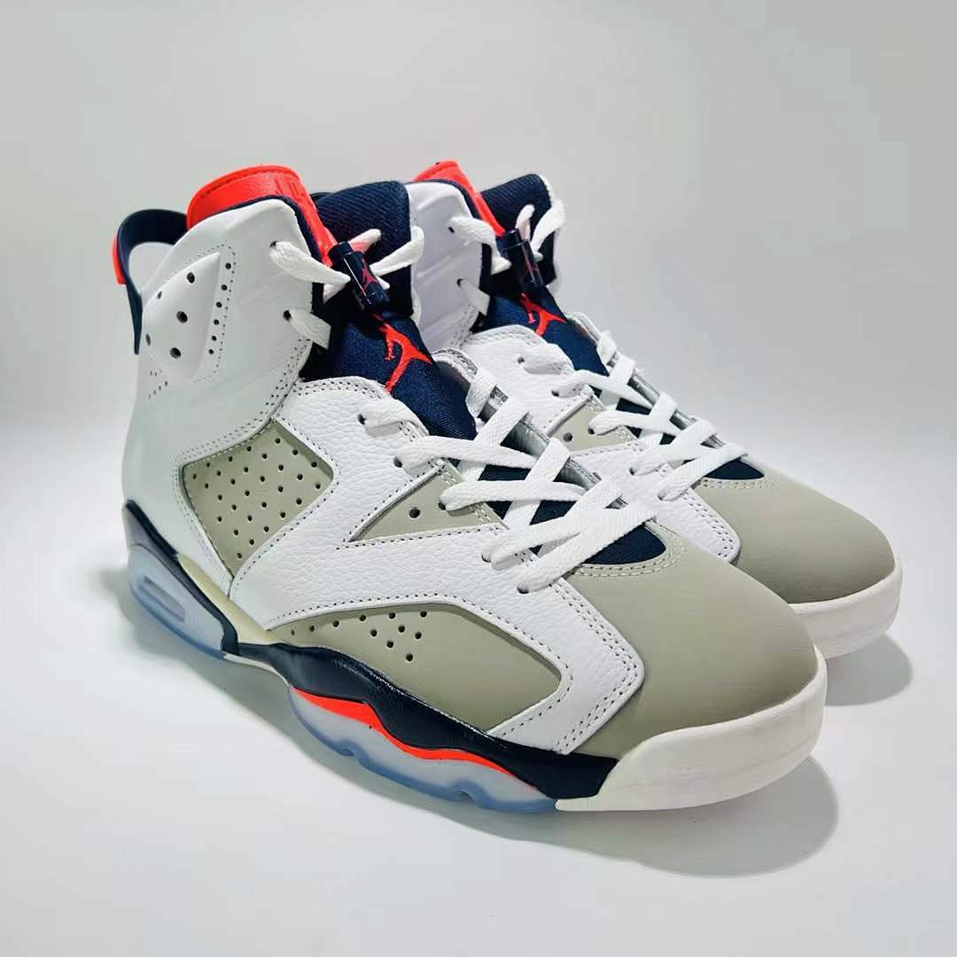 Nike Air Jordan 6 Retro "Tinker" White Obsidian Infrared 23 Neutral Grey Men's Basketball Shoes 384664-104