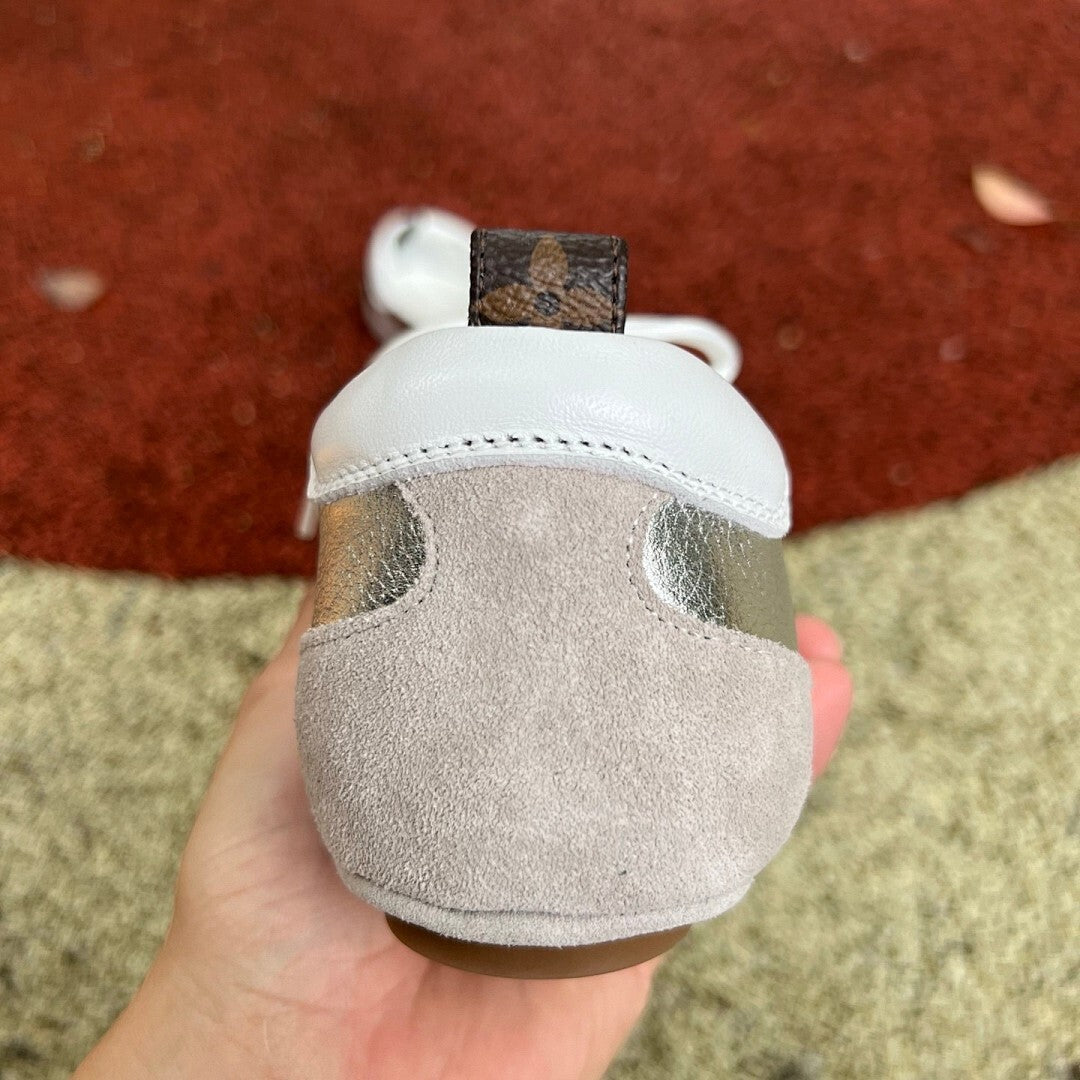 Louis Vuitton Run Away Sneaker Silver Metallic White Beige