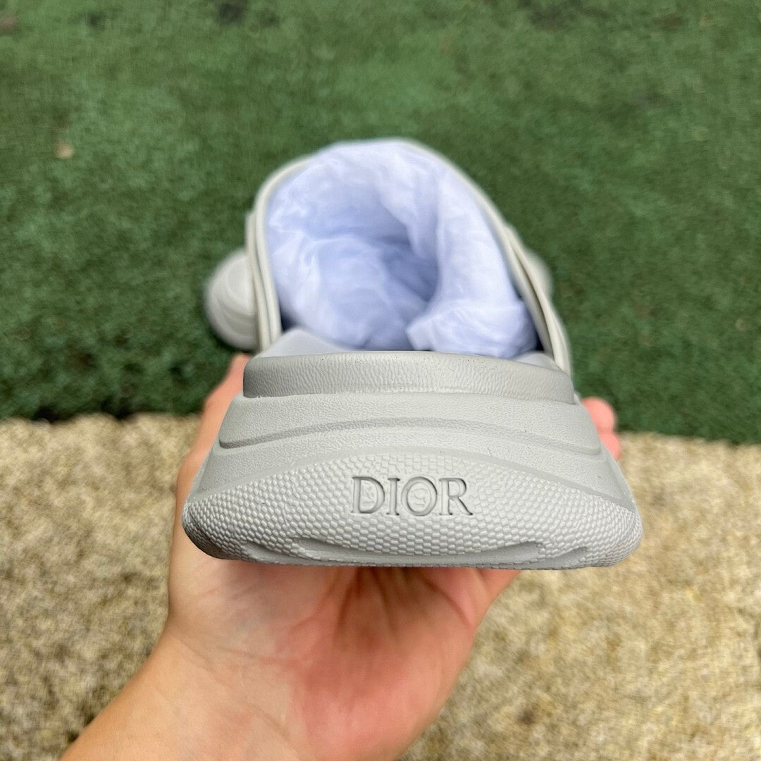 Dior Atlas Slide Sandal Grey Dior Oblique 3SA103ZLP_H800