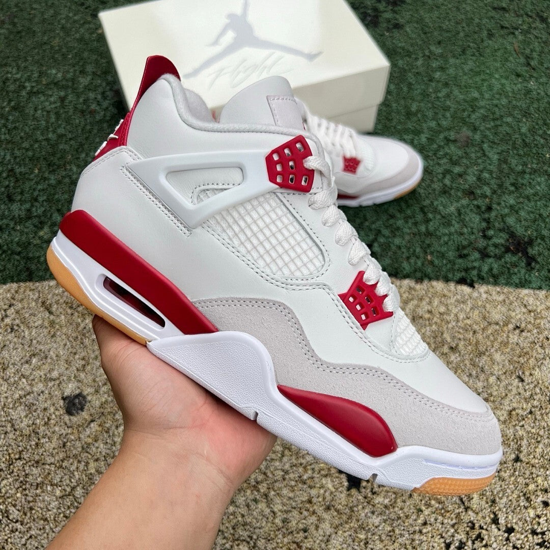 Air Jordan 4 Retro White Fire Red Cement Grey Gum