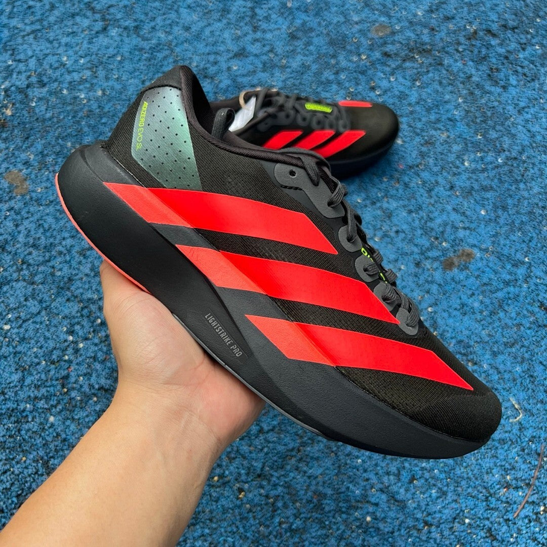 Adidas Adizero Evo SL Running Shoes Black Solar Red