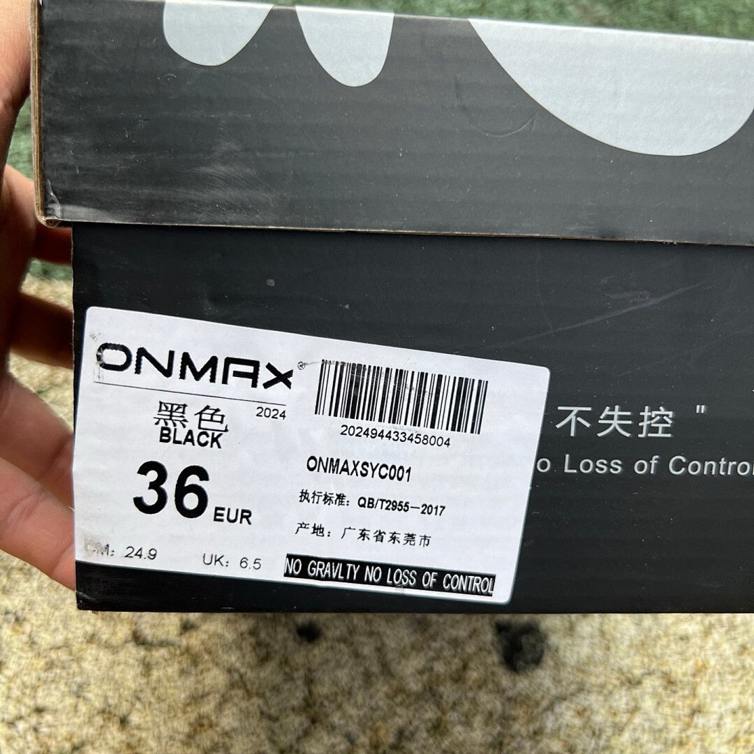ONEMIX Men's X-Shaped Support Black Running Sport Sneakers
