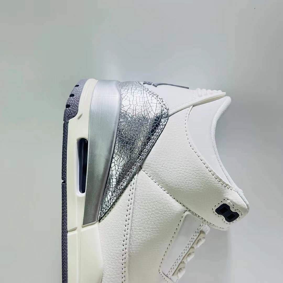 Nike Air Jordan 3 Retro WMNS 'Metallic Silver' White Cracked Silver Shoes CK9246-100