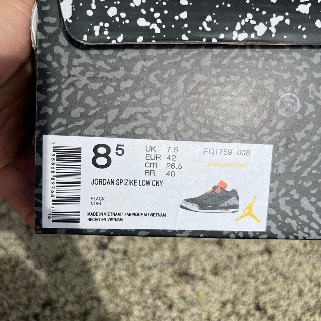 Jordan Spizike Low Black Team Orange Anthracite White FV0748-008