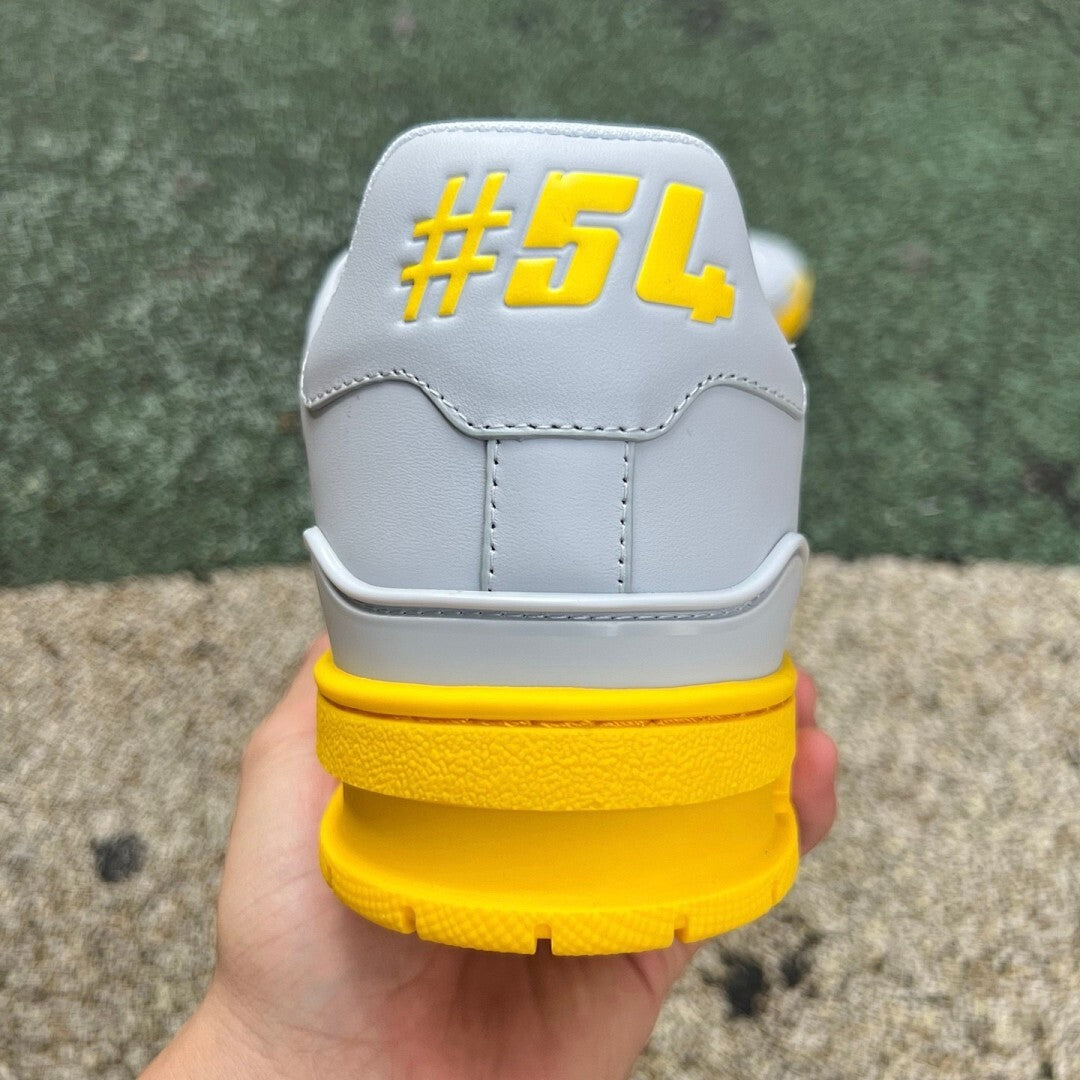 Louis Vuitton LV Trainer Sneaker Grey Yellow Monogram