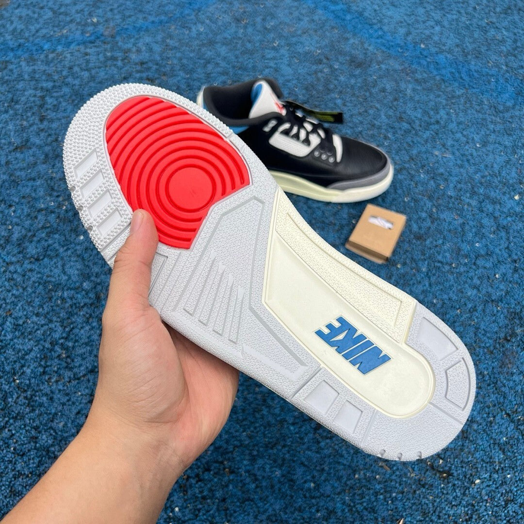 Air Jordan 3 Retro Black Cement Blue Sail