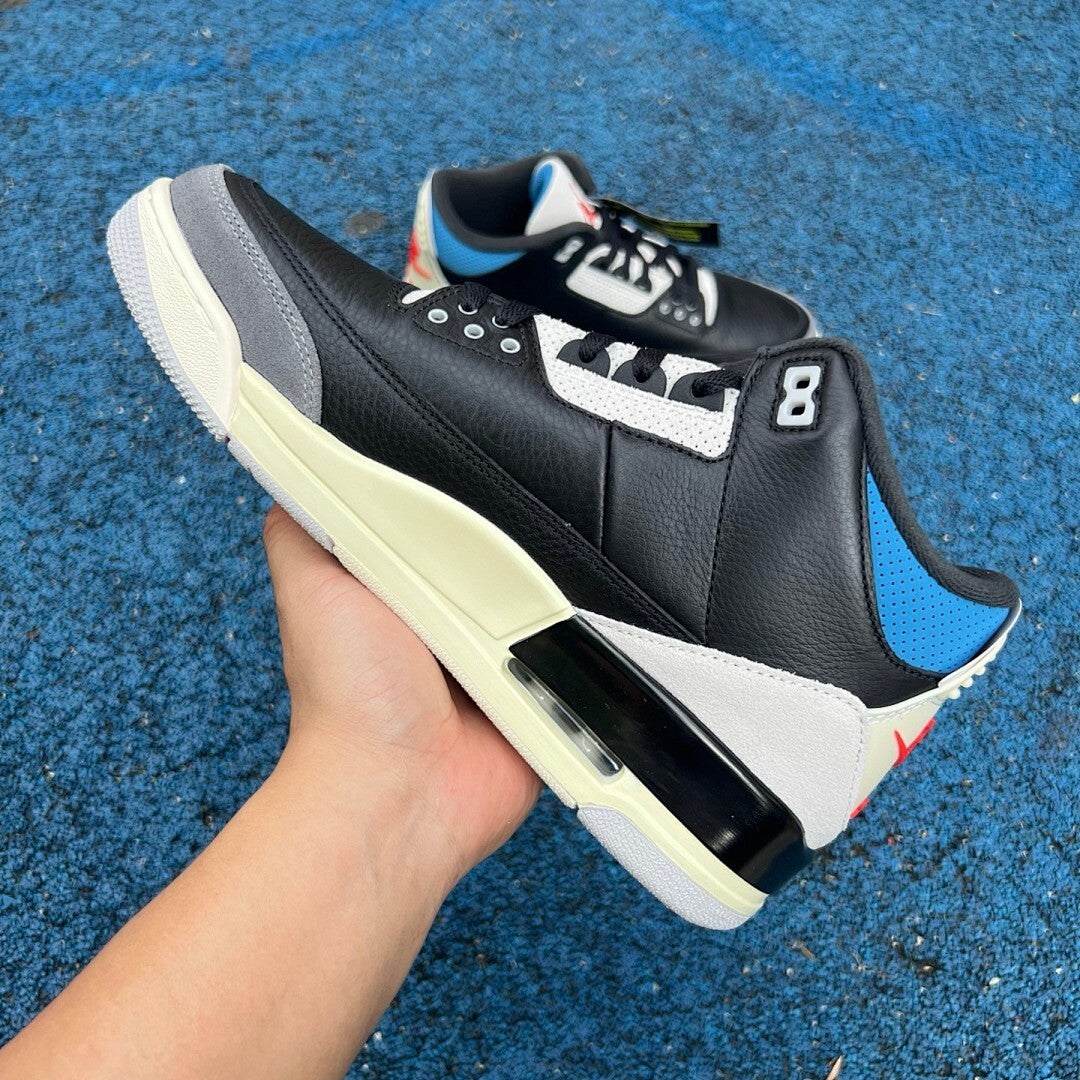 Air Jordan 3 Retro Black Cement Blue Sail