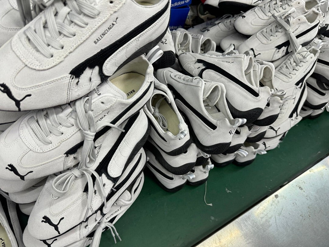 Balenciaga Puma Jordan White Black Speedcat Sneakers