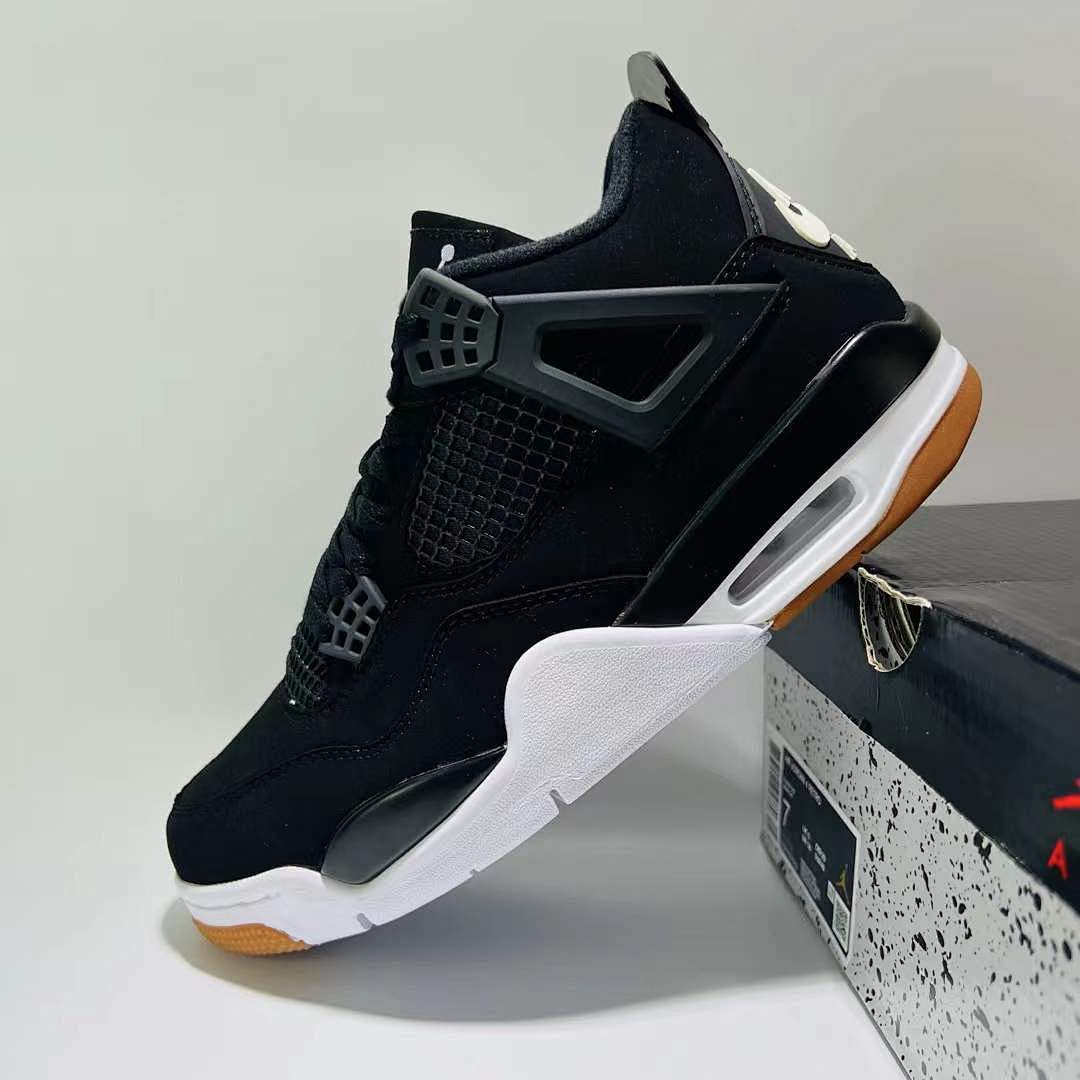 Nike Air Jordan 4 Retro Black White Gum Youth Sneakers Style Code: 408452-020