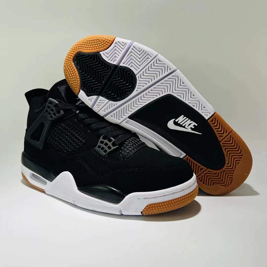 Nike Air Jordan 4 Retro Black White Gum Youth Sneakers Style Code: 408452-020