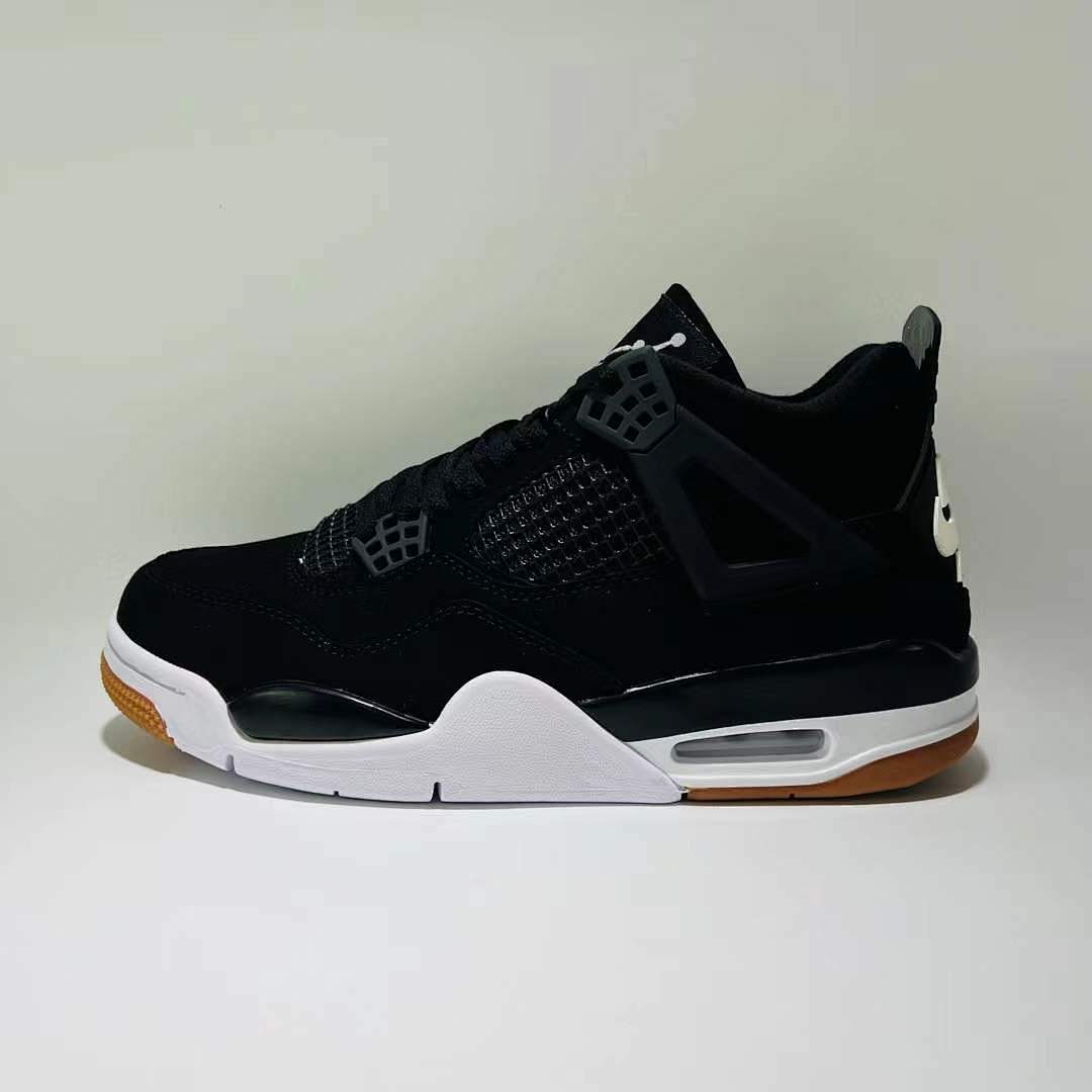 Nike Air Jordan 4 Retro Black White Gum Youth Sneakers Style Code: 408452-020