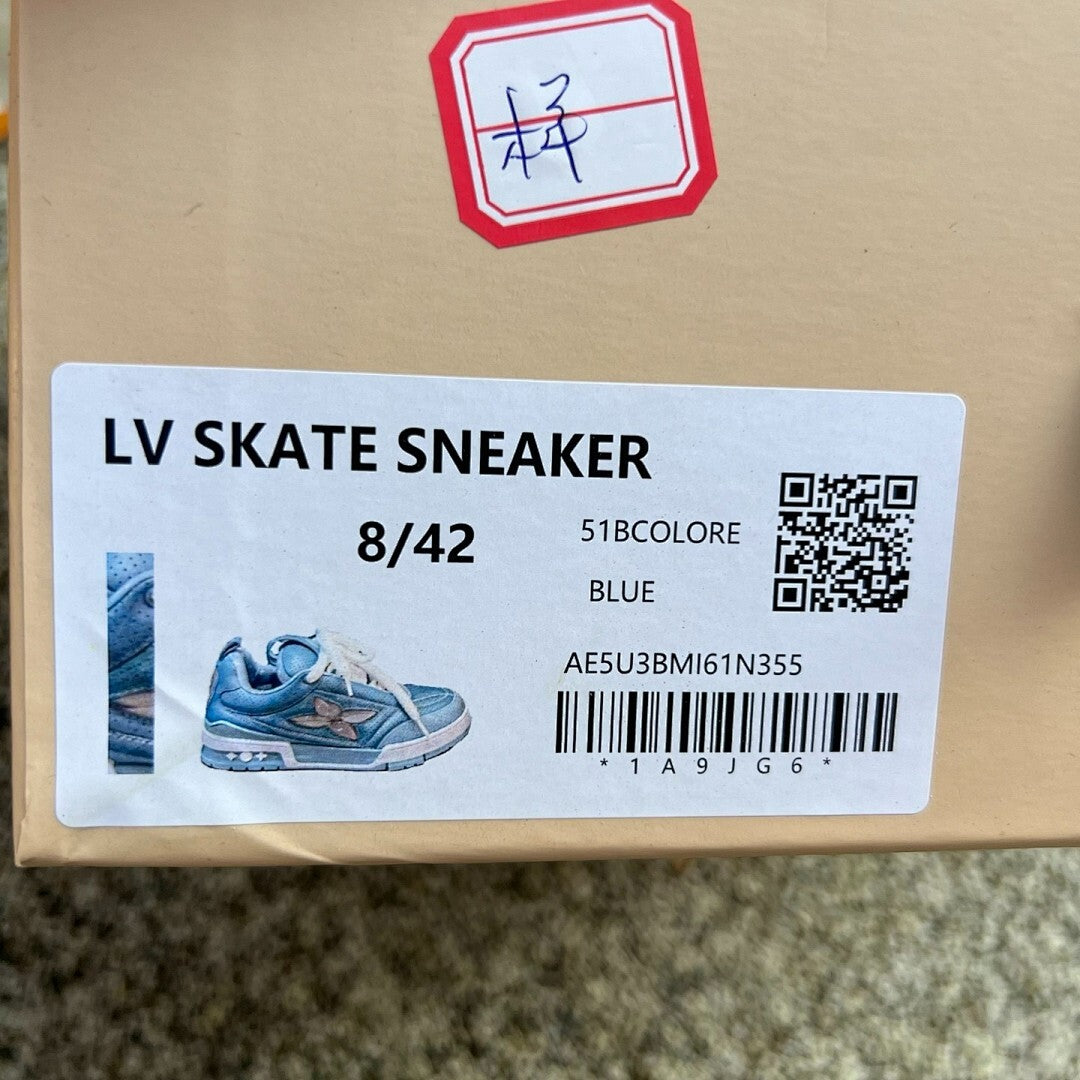 Louis Vuitton LV Trainer Monogram Flower Sneaker Light Blue