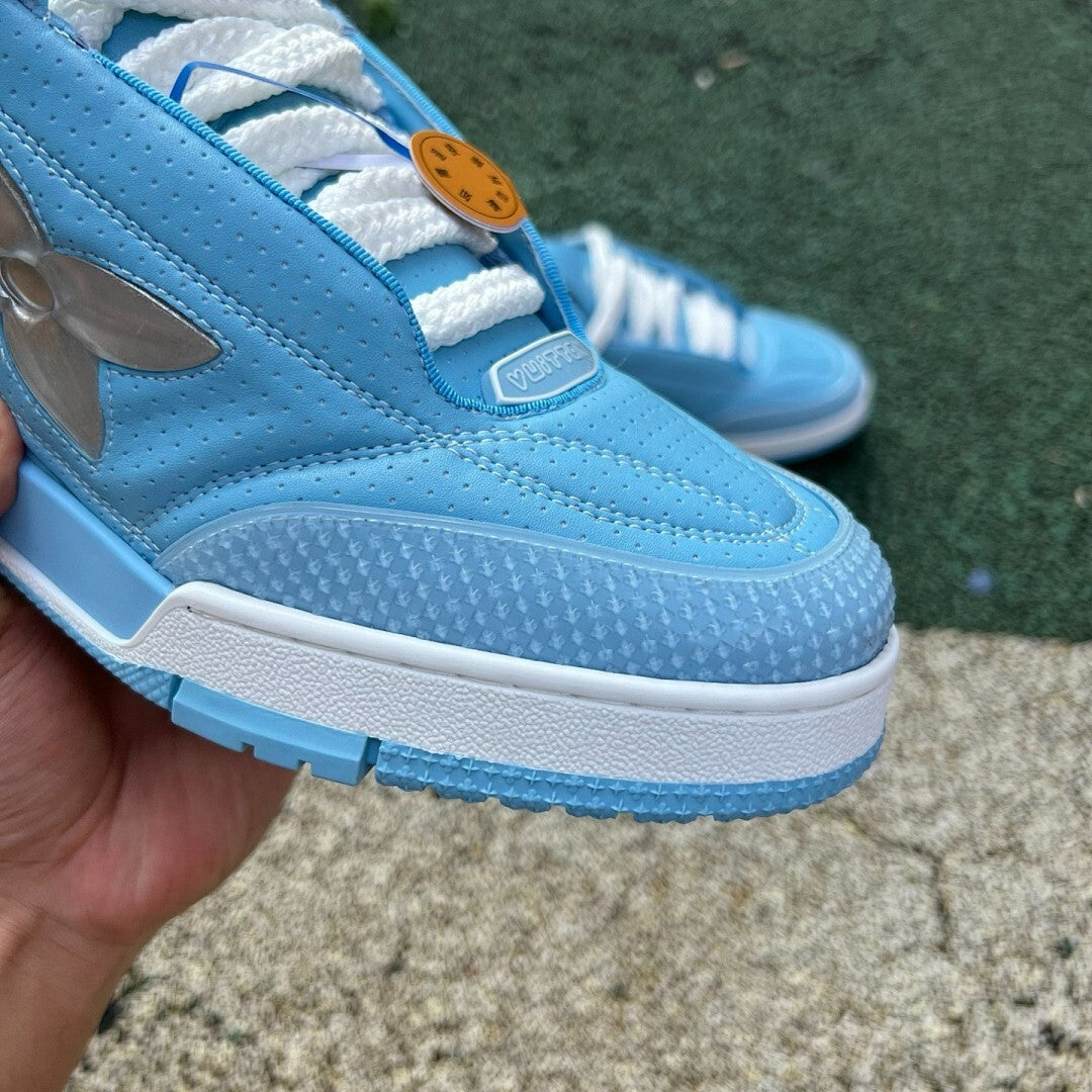 Louis Vuitton LV Trainer Monogram Flower Sneaker Light Blue
