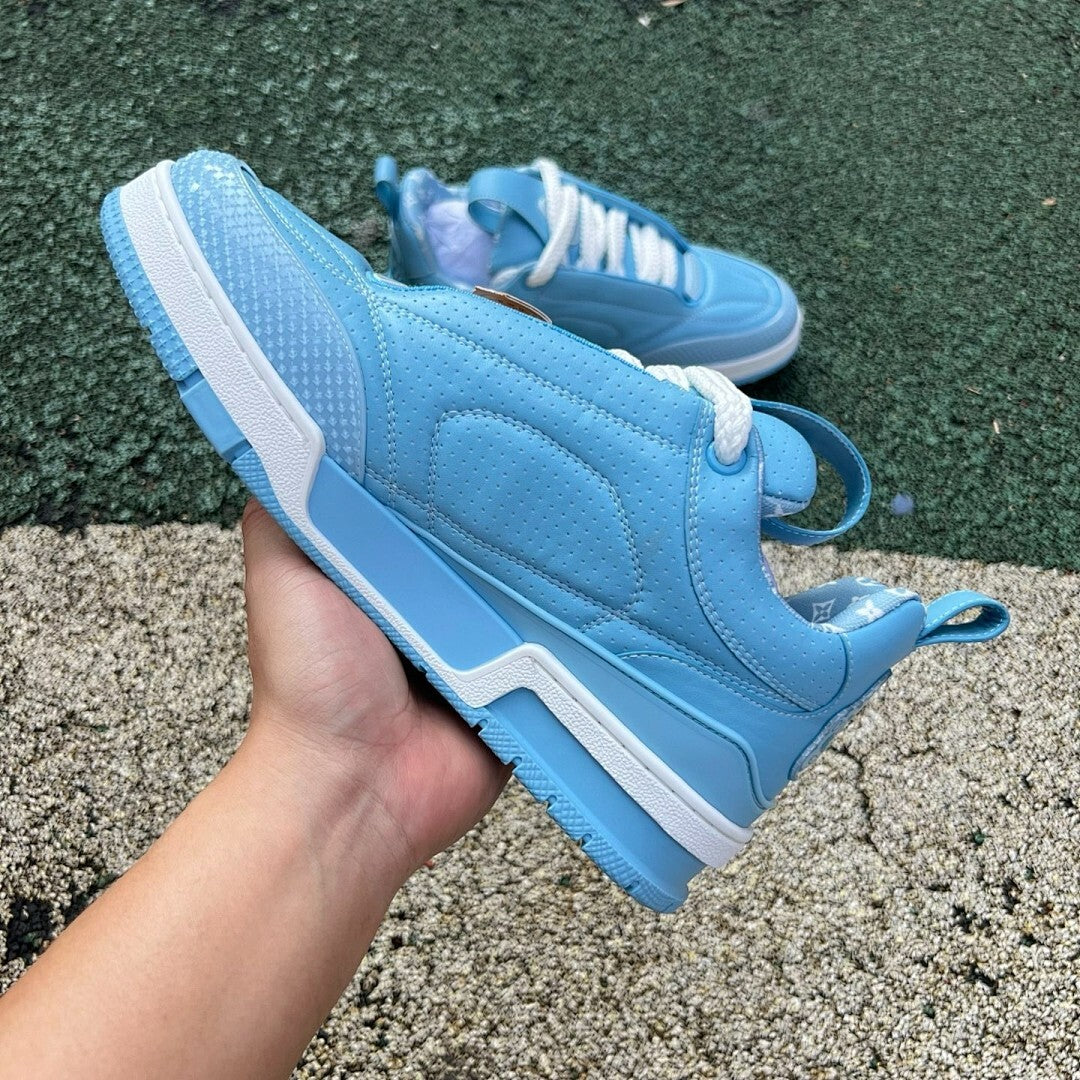 Louis Vuitton LV Trainer Monogram Flower Sneaker Light Blue