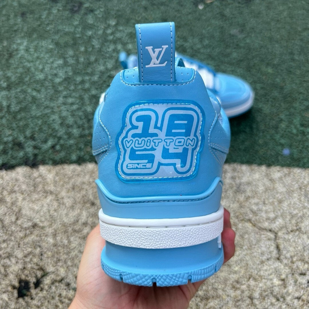 Louis Vuitton LV Trainer Monogram Flower Sneaker Light Blue