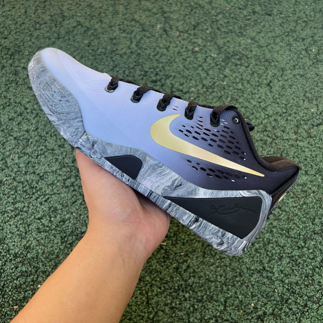 Nike Kobe 9 EM Low Periwinkle Black Metallic Gold Marbled