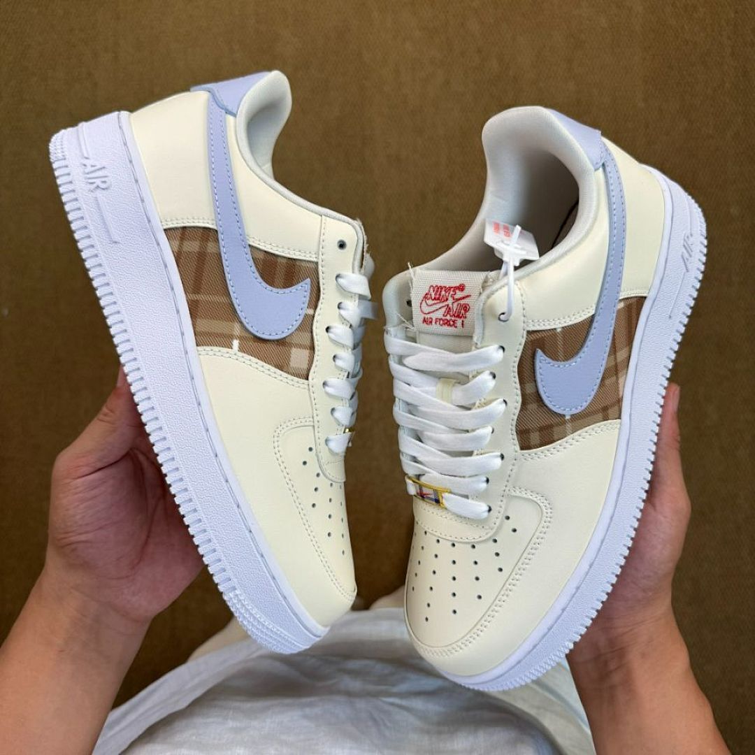 Nike Air Force 1 Low Sail University Blue Transparent Plaid