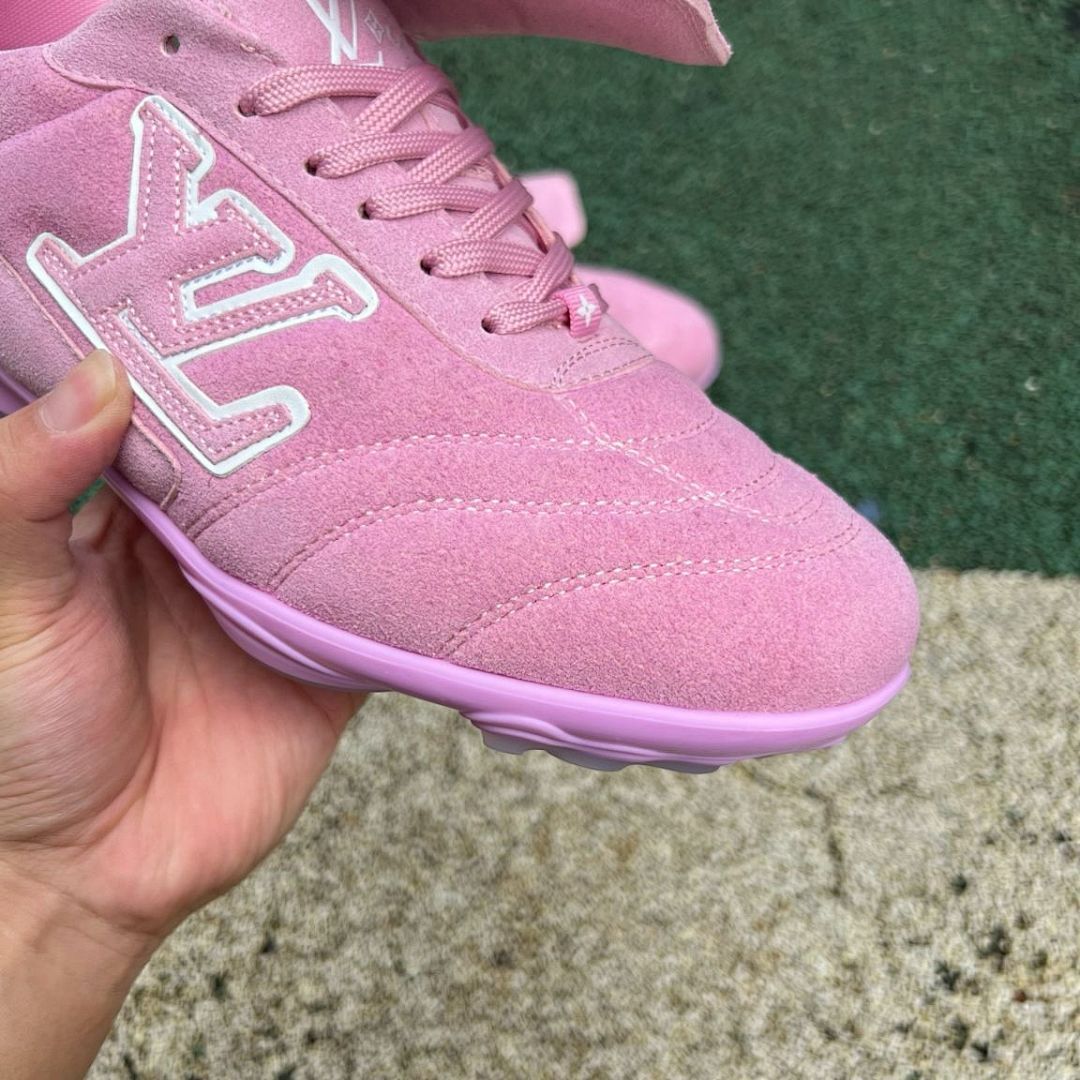 Louis Vuitton Pink Suede Football Boots
