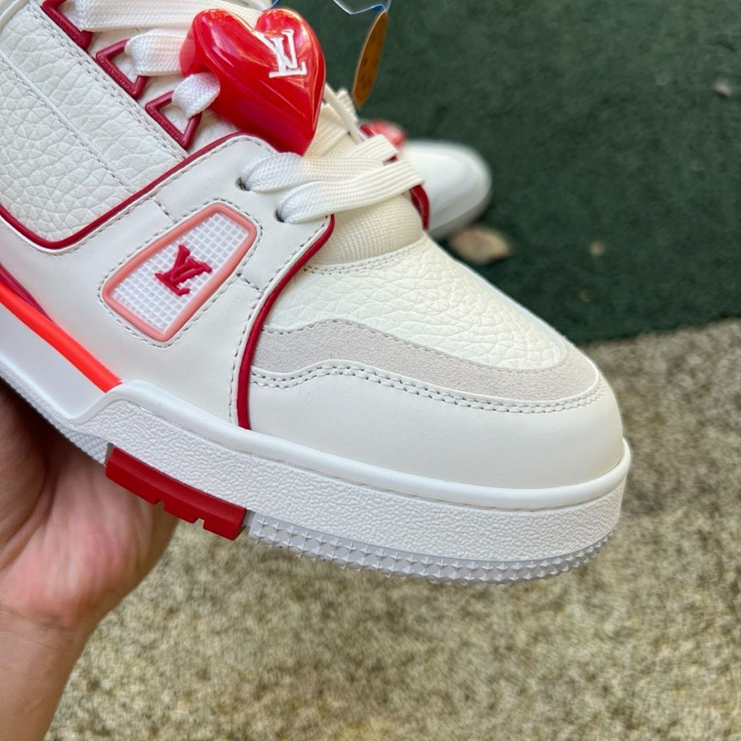 Louis Vuitton LV Trainer Sneaker White Red