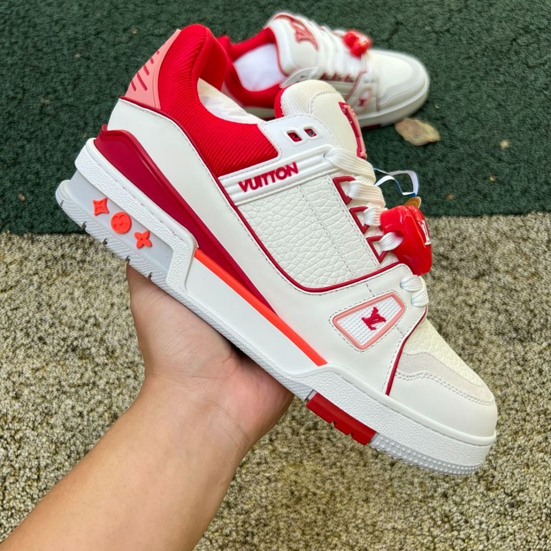 Louis Vuitton LV Trainer Sneaker White Red