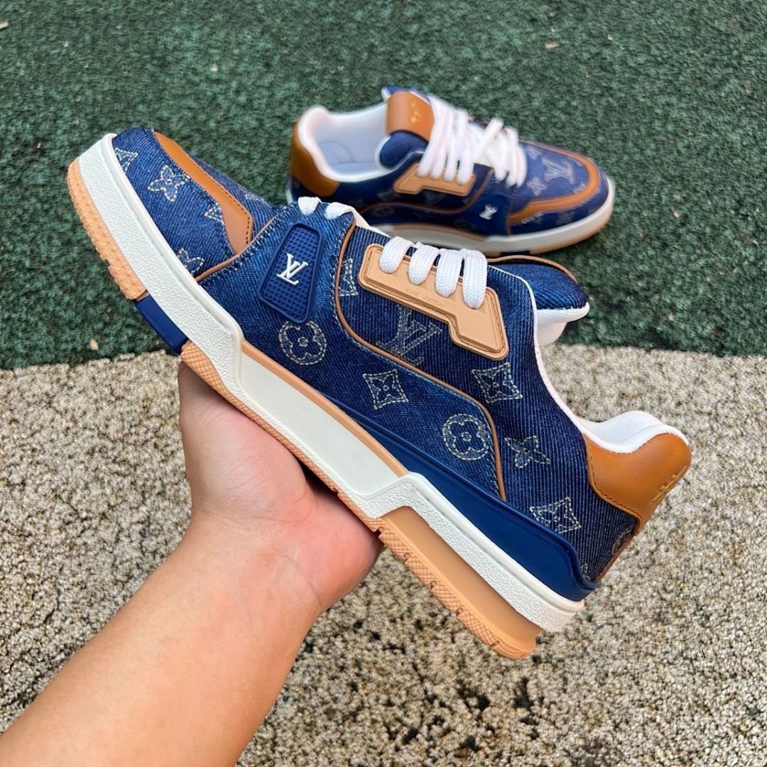 Louis Vuitton LV Trainer Sneaker Monogram Denim Blue
