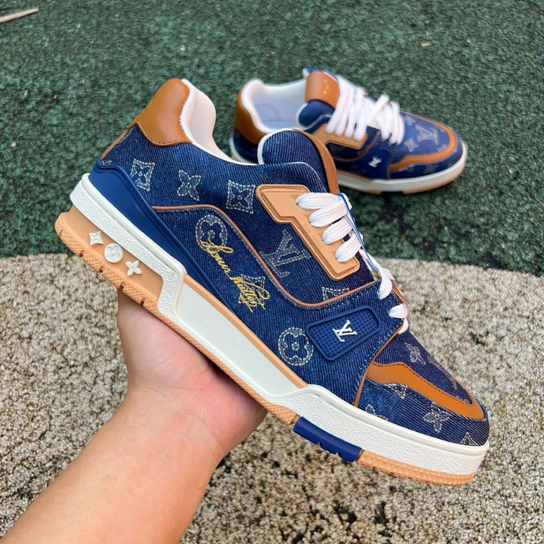 Louis Vuitton LV Trainer Sneaker Monogram Denim Blue