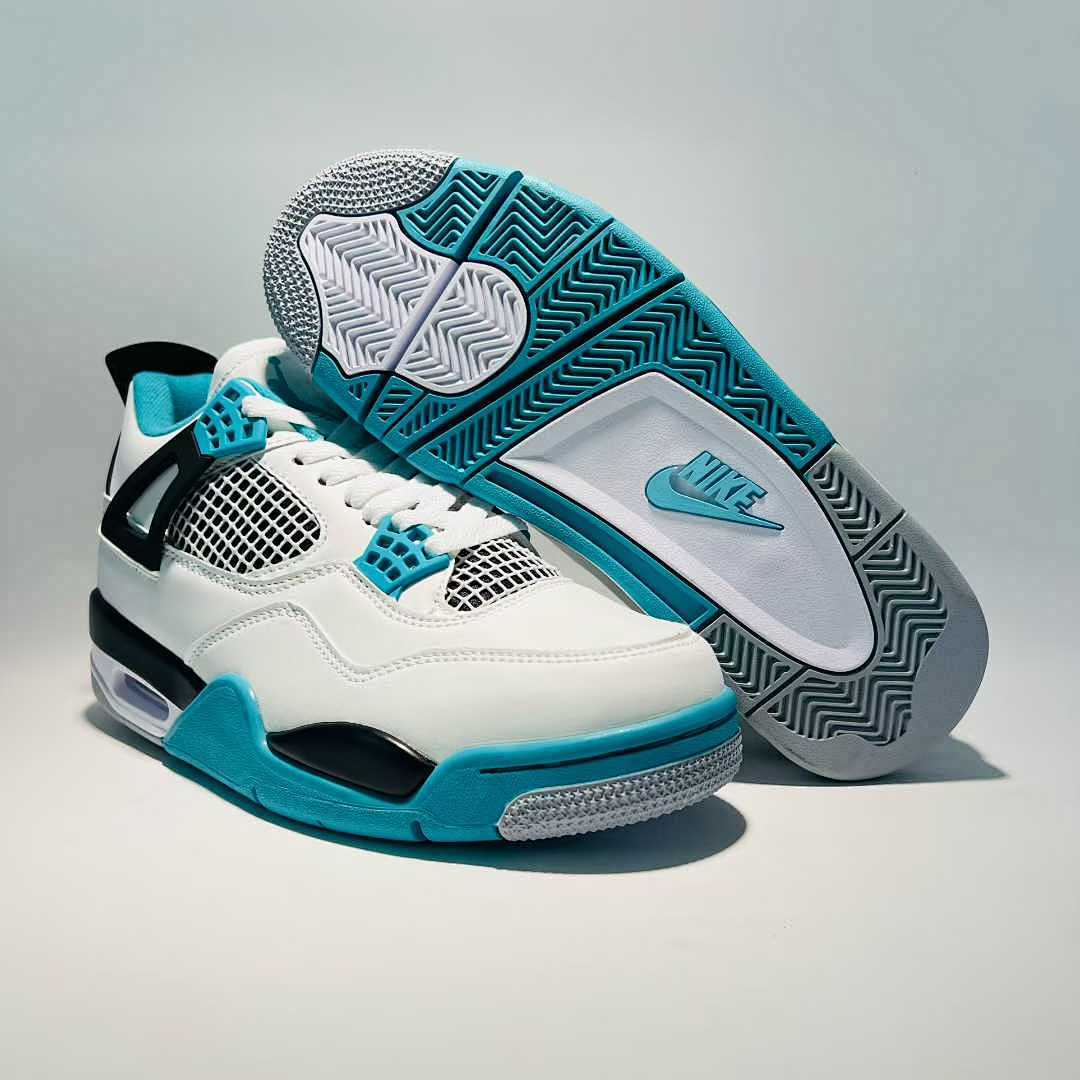 Nike Air Jordan 4 Retro 'Teal' Men's Sneakers 705330-330 White Black Teal Blue Athletic Basketball Shoes