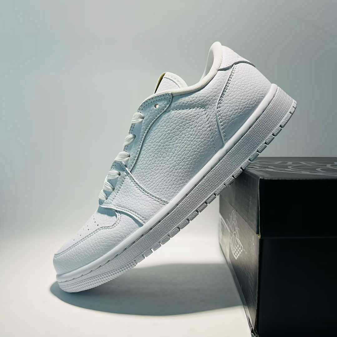 Air Jordan 1 Low Triple White Sneakers 553558-130 DC0774-100 All White Leather Casual Shoes