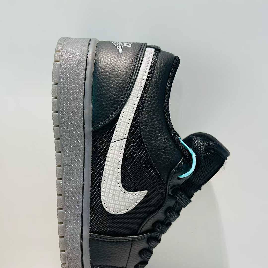 Nike Air Jordan 1 Low Black Dark Grey White Sneakers 553558-039